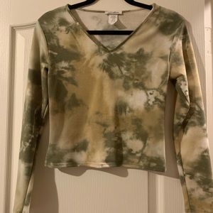 Y2k long sleeve green dye top